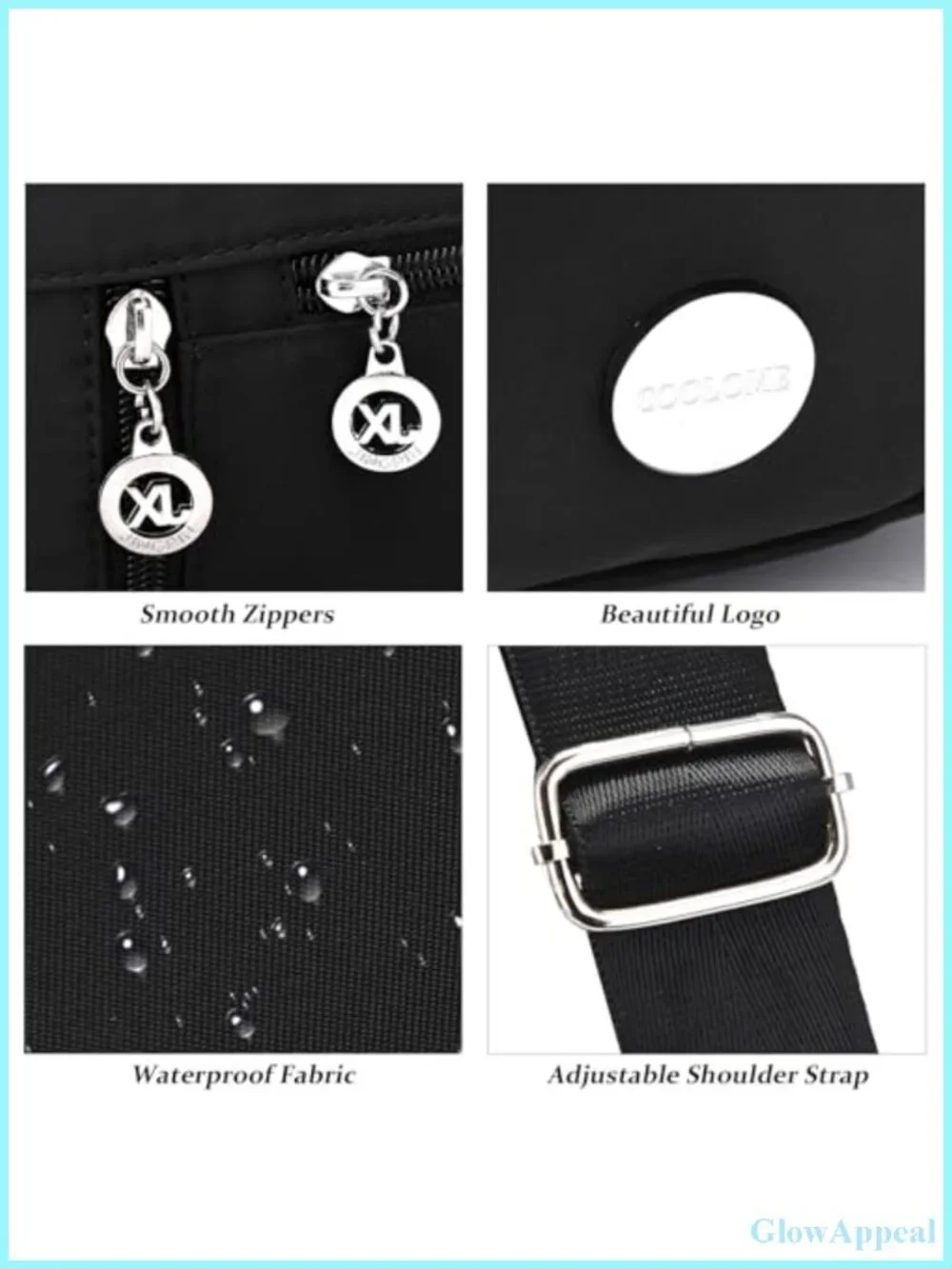 Waterproof Nylon Crossbody Tote Bag with Adjustable Strap
